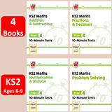 KS2 Year 4 Maths 10 Minute Tests 4 Books Bundle with Answer CGP