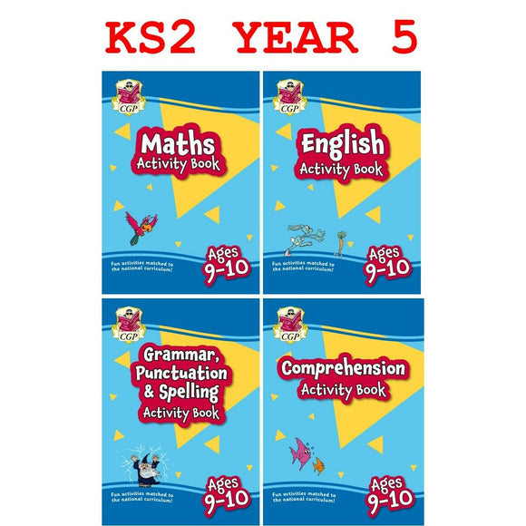 KS2 Year 5 Maths English 4 Pack Home Learning Activity Books with Answer CGP