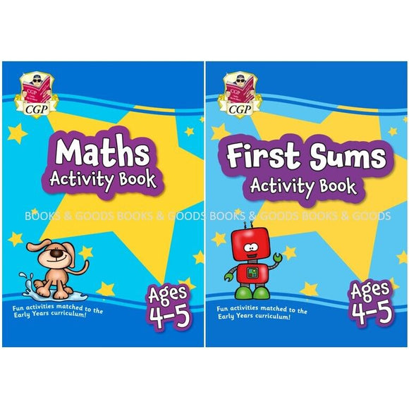 Reception Ages 4-5 Maths and First Sums Activity Books Home Learning CGP