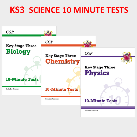 KS3 Biology Physics and Chemistry 10 Minute Tests with Answer Years 7-9 CGP