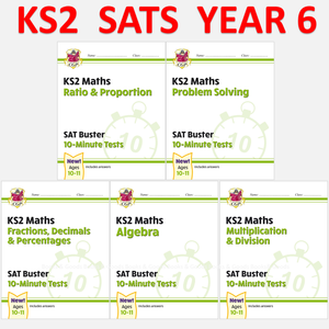 KS2 Year 6  Maths SAT Buster 10 Minute Tests 5 Books Bundle with  Answer CGP