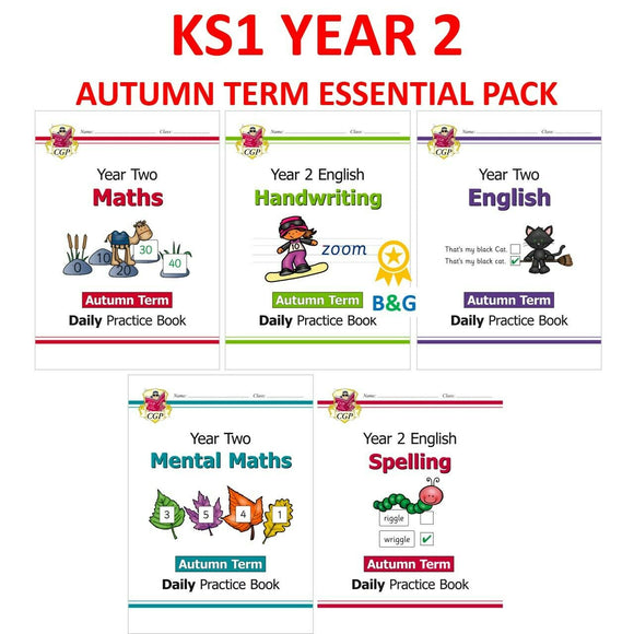 KS1 Year 2 Maths English Handwriting Spelling AUTUMN Essential Pack with Answers
