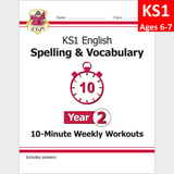 KS1 Year 2 English 10 Minute Weekly Workouts Spelling Vocabul with Answer CGP