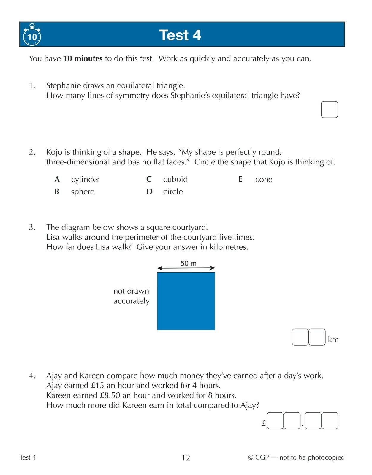 KS2 Year 5 Maths 10-Minute Test Workbooks Bundle With Answer (Ages 9-10) – CGP