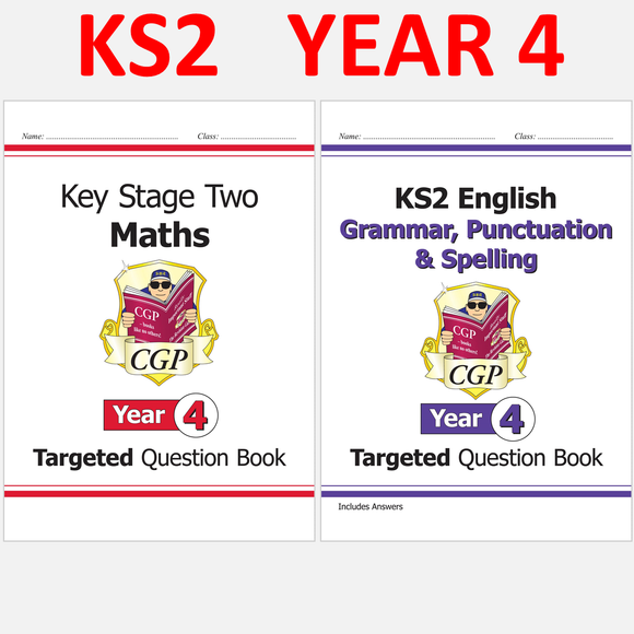 KS2 Year 4 Targeted Question Books Maths and English with Answer CGP