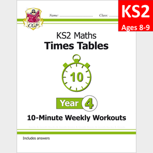 KS2 Year 4 Maths Times Tables 10 Minute Weekly Workouts with Answer CGP