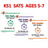 KS1 SATS Buster Maths English Reading 10 Minute Tests with Answer Ages 5-7 CGP
