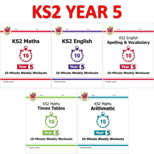 KS2 Year 5 Maths and English 10 Minute Weekly Workouts 5 BOOKS BUNDLE CGP