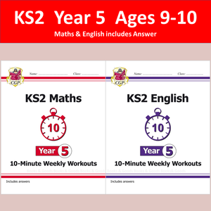 KS2 Year 5 Maths and English 10 Minute Weekly Workouts with Answer  CGP