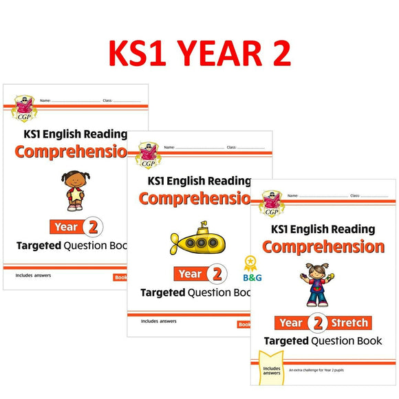 KS1 Year 2 English Targeted Reading Comprehension Book 1, 2& Stretch with ANSWER