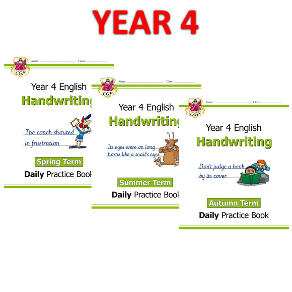 KS2 Year 4 Handwriting Daily Practice Books Spring Summer and Autumn Term CGP