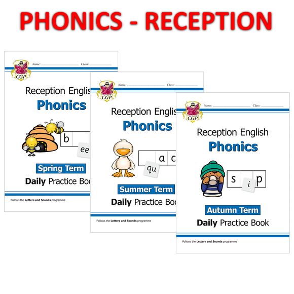 Phonics Daily Practice Book Reception Spring Summer Autumn Terms Ages 4-5 CGP