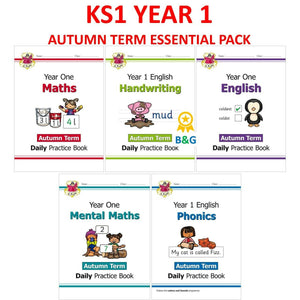 KS1 Year 1 Maths English Phonics Handwriting AUTUMN Essential Pack with Answers