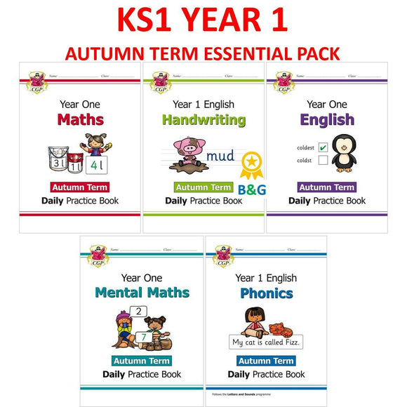 KS1 Year 1 Maths English Phonics Handwriting AUTUMN Essential Pack with Answers