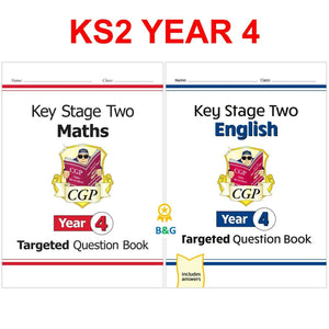 KS2 Year 4 Maths and English Targeted Question Books with Answer Ages 8-9 CGP