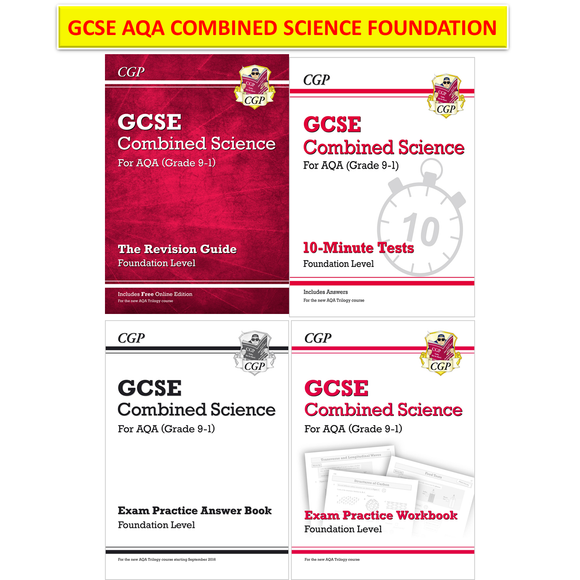 Grade 9-1 GCSE Combined Science AQA Revision- Workbooks with Ans Foundation CGP