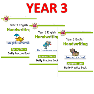 KS2 Year 3 Handwriting Daily Practice Books Spring Summer and Autumn Term CGP