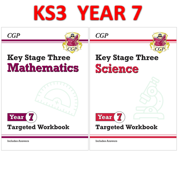 KS3 Year 7 Maths & Science Targeted Workbook with Answer CGP