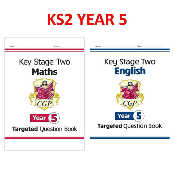 KS2 Year 5 Maths & English Targeted Question Books with Answer Ages 9-10 CGP
