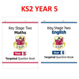 KS2 Year 5 Maths & English Targeted Question Books with Answer Ages 9-10 CGP