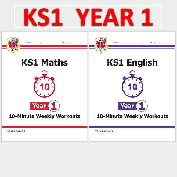 KS1 Year 1 Maths and English 10 Minute Weekly Workouts with Answer CGP