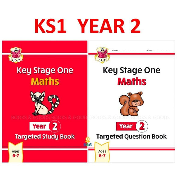 New KS1 Maths Year 2 Targeted Study and Question Books with Answer CGP