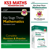 KS3  Maths Revision & Practice-Workbook-Revision Question Cards FOUNDATION CGP