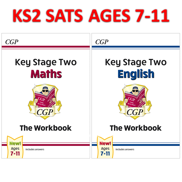 KS2 SATS Ages 7-11  Maths and English Workbooks with Answer CGP