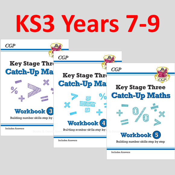 KS3 Years 7-9 Maths Catch Up Workbooks 3 Books Bundle With Answer CGP