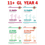 11 Plus Year 4 GL Maths English Practice Books & Assessment Test with Answer CGP