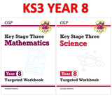 KS3 Year 8  Maths and Science Targeted Workbooks with Answer CGP