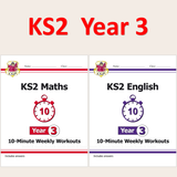 KS2 Year 3 Maths and English 10 Minute Weekly Workouts with Answer CGP