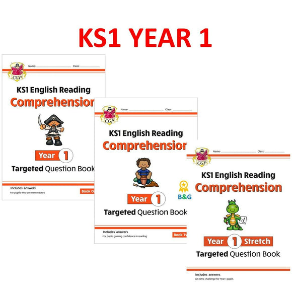 KS1 Year 1 English Targeted Reading Comprehension 1, 2 and Stretch with ANSWERS