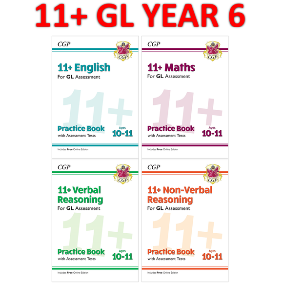 11 Plus GL Year 6 English Maths Verbal Practice Books & Assessment Tests CGP