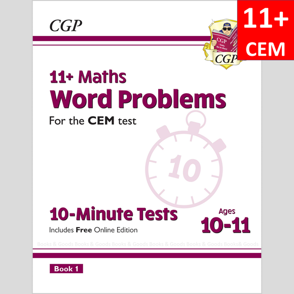 11 Plus Year 6 CEM 10 Minute Test Maths Word Problems with Answer Book 1 CGP