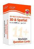 11+ CEM Year 6 Revision Question Cards Non-Verbal Reasoning 3D & Spatial CGP