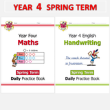 KS2 Year 4 Maths and Handwriting Daily Practice Books Spring Term CGP