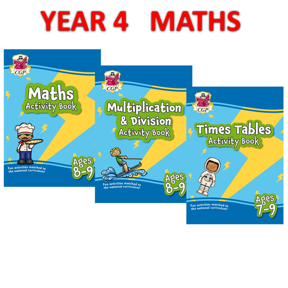 KS2 Year 4 Maths Home Learning Activity Books 3 Books Bundle with Answer CGP