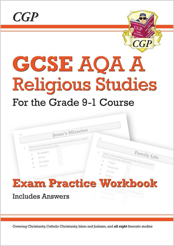 Grade 9-1 GCSE Religious Studies AQA A Exam Practice Workbook with Answer CGP