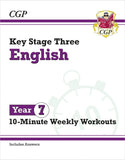 New KS3 Year 7 English 10-Minute Weekly Workouts with Answer CGP 2023