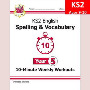 KS2 Year 5  English 10 Minute Weekly Workout Spelling Vocabulary with Answer CGP
