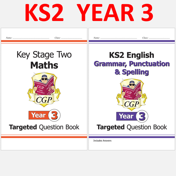 KS2 Year 3 Targeted Question Books Maths and English with Answer CGP