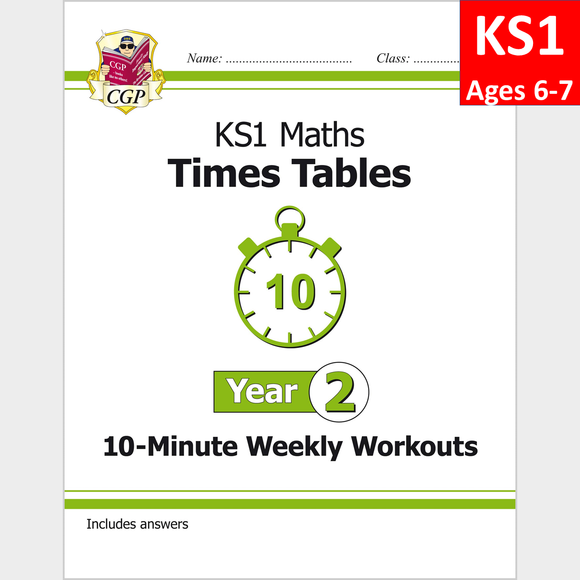 KS1 Year 2 Maths Times Tables 10 Minute Weekly Workouts with Answer CGP