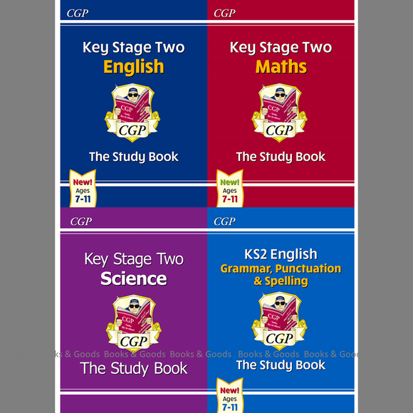 KS2 Ages 7-11 Study Books 4 PACK English Maths and Science included Answer CGP