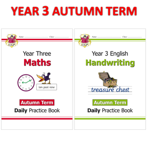 KS2 Year 3 Maths and Handwriting Daily Practice Book Autumn Term with Answer CGP