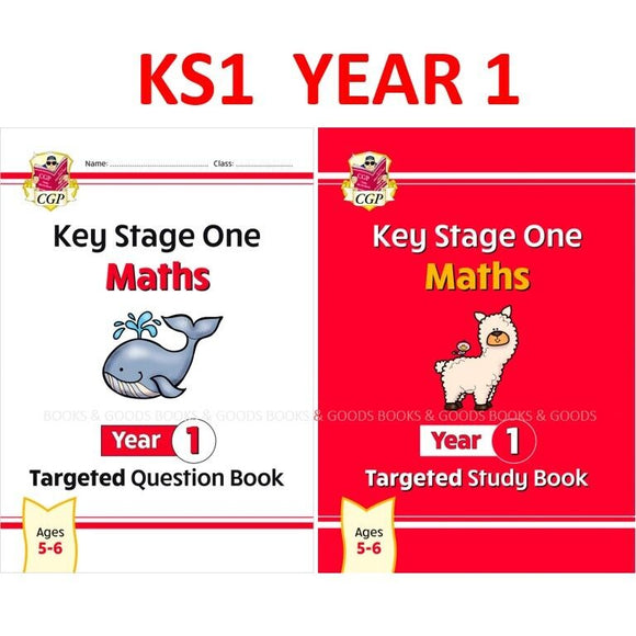 NEW KS1 MATHS YEAR 1 TARGETED STUDY AND QUESTION BOOKS WITH ANSWERS CGP