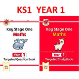 NEW KS1 MATHS YEAR 1 TARGETED STUDY AND QUESTION BOOKS WITH ANSWERS CGP