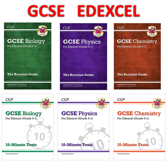 Edexcel GCSE Grade 9-1 Biology Chemistry Physics Revision Guides and Tests CGP